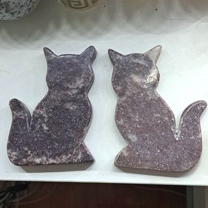 Cute cat shaped Lepidolite Crystals